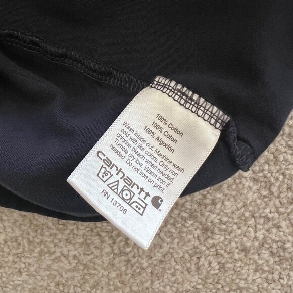 Carhartt Navy Blue Hooded Long Sleeve 100% Cotton L - Picture 4 of 7